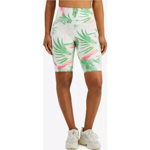 Ideology Women's Pastel Palms Bike Shorts Polyester Multicolor, XXL